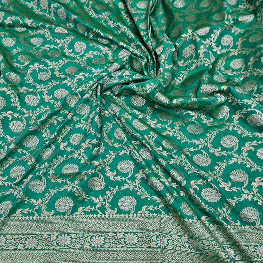 Sea Green Semi Silk Saree