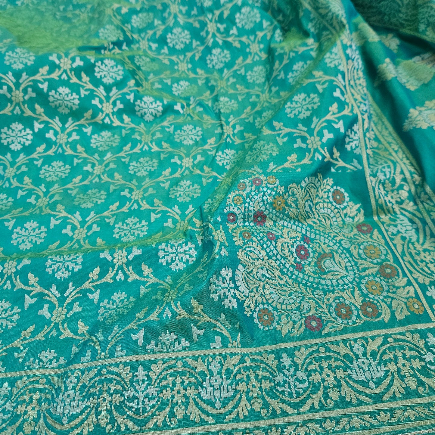 Aqua Green Silk Saree