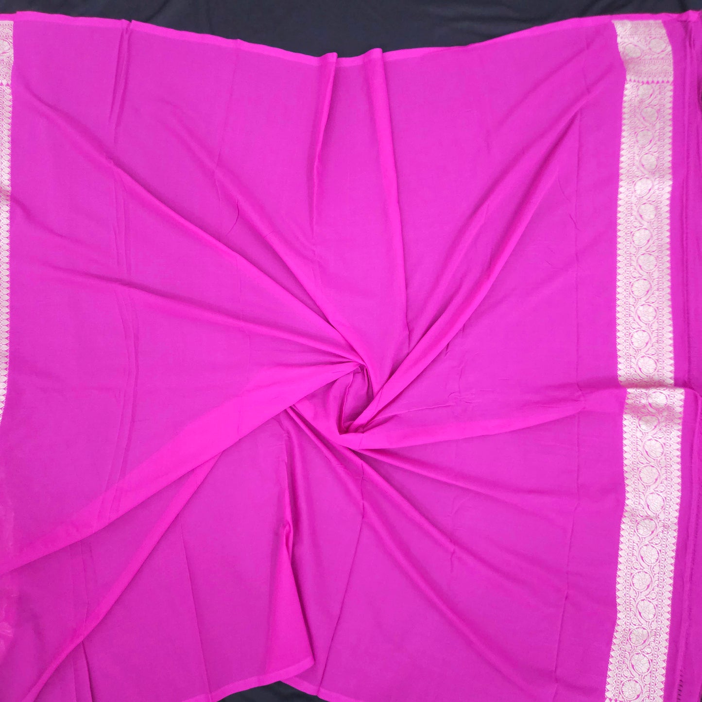 Magenta Golden Zari Chiffon Saree