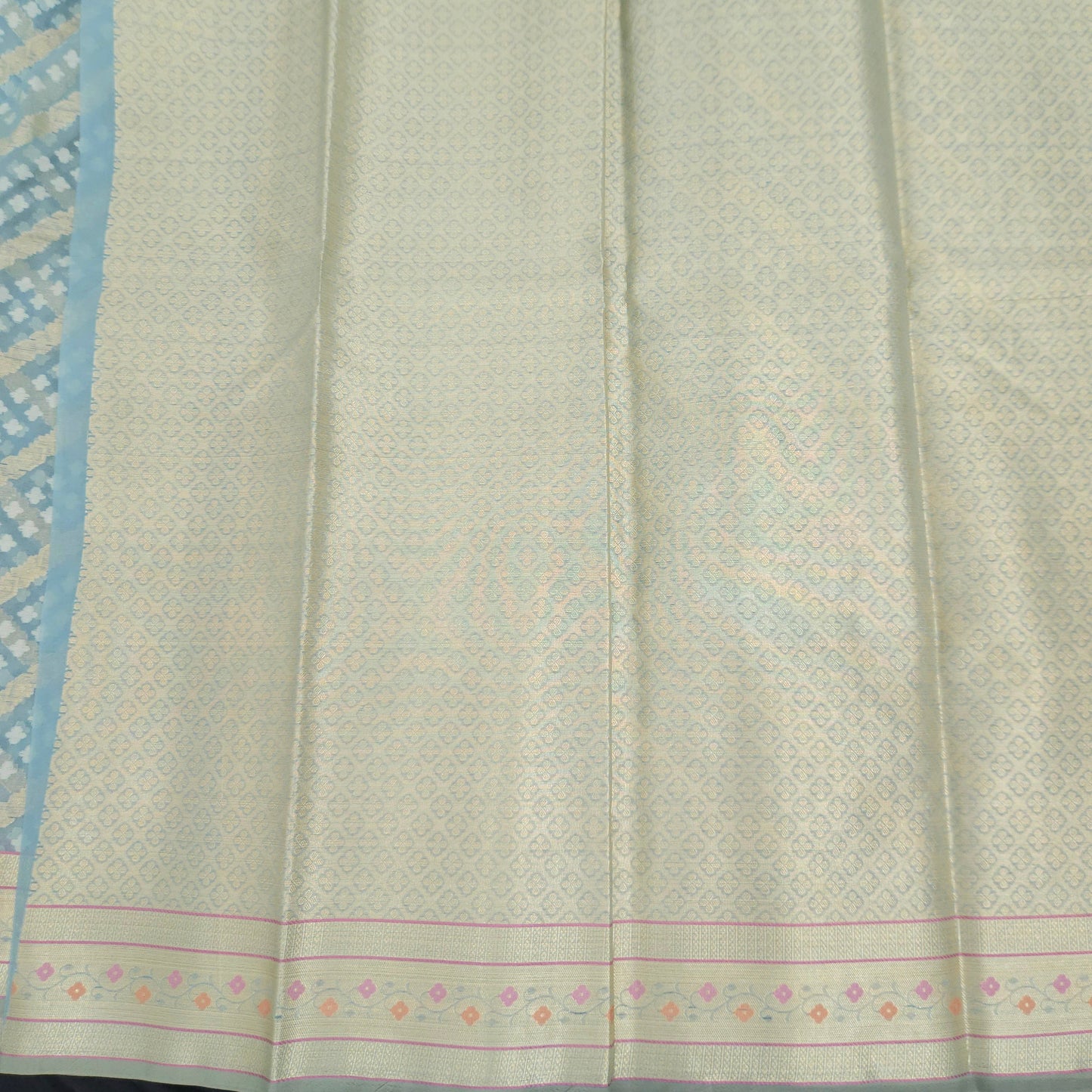 Firozi Blue Meenakri Border Saree