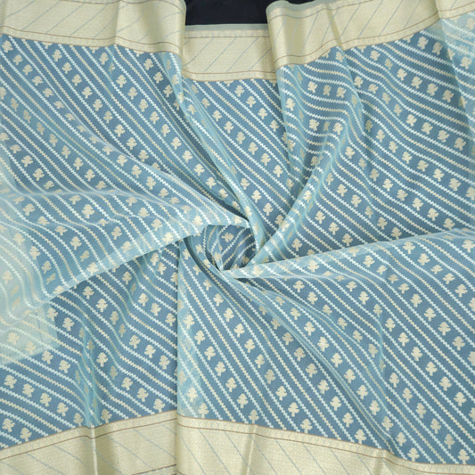 Firozi Blue Kohra Saree