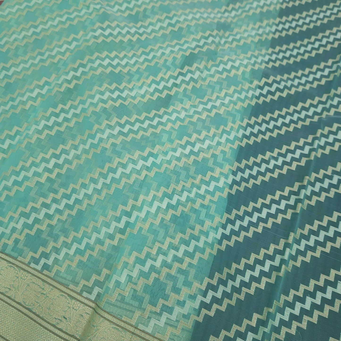 Firozi Blue Kohra Saree