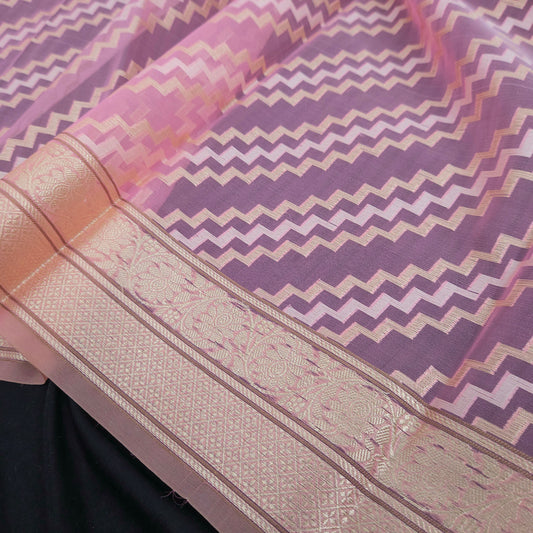 Bright Pink Kohra Banarsi Saree