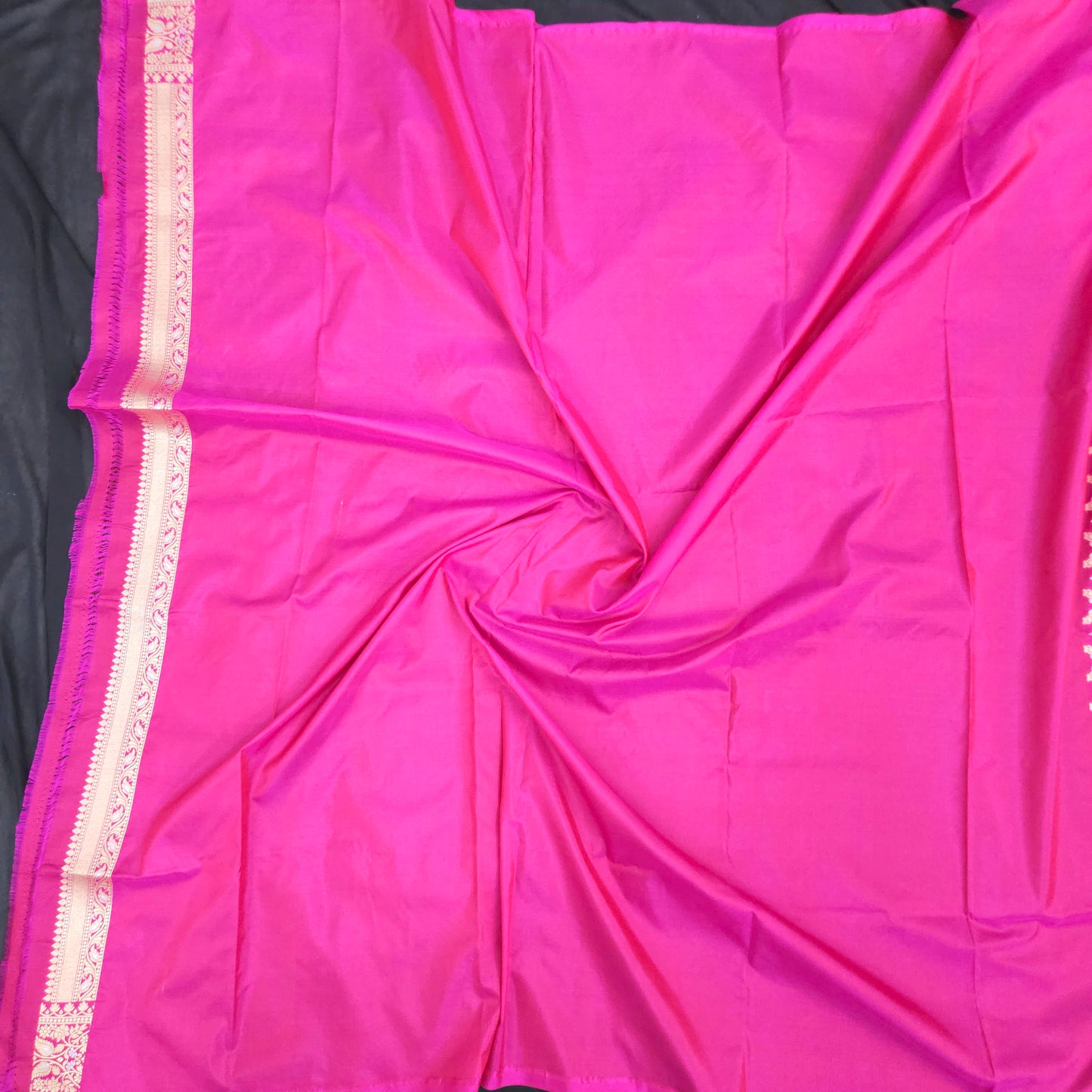 Rani Pink Jaal Pure Silk Saree