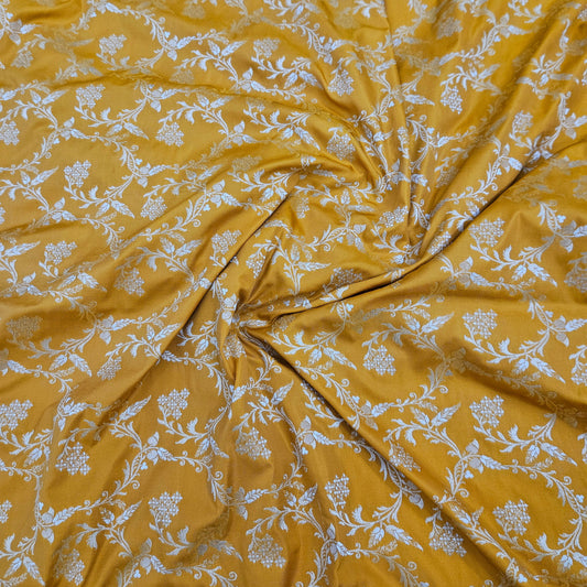 Mustard Yellow Semi Silk Saree