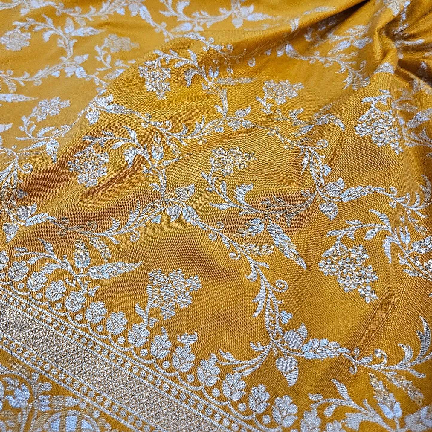 Mustard Yellow Semi Silk Saree