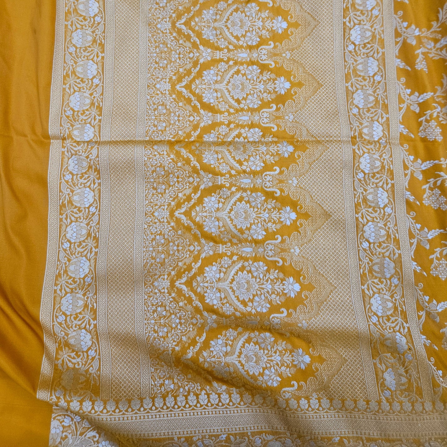 Mustard Yellow Semi Silk Saree