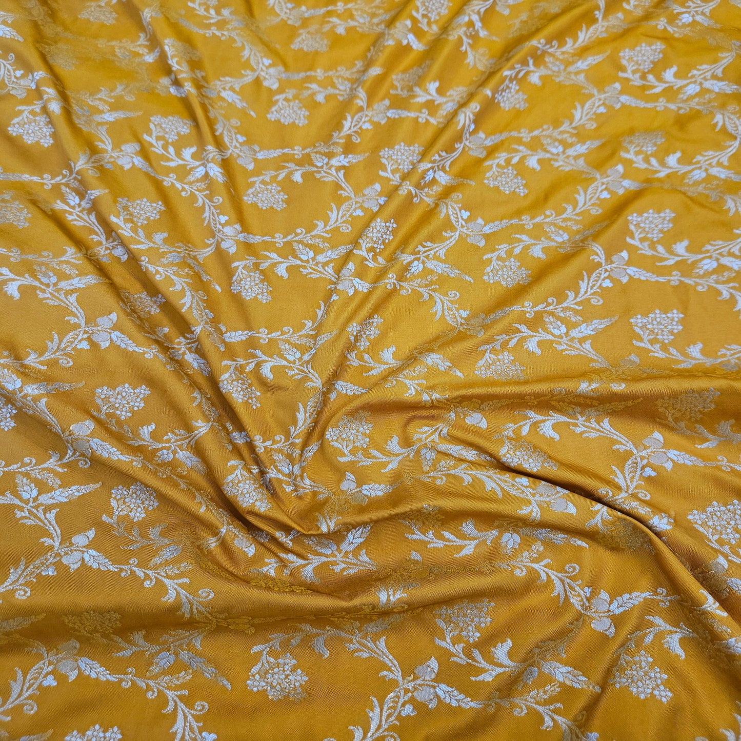 Mustard Yellow Semi Silk Saree