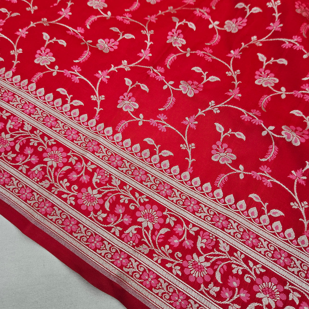 Red Semi Silk Multi Meenakari Saree