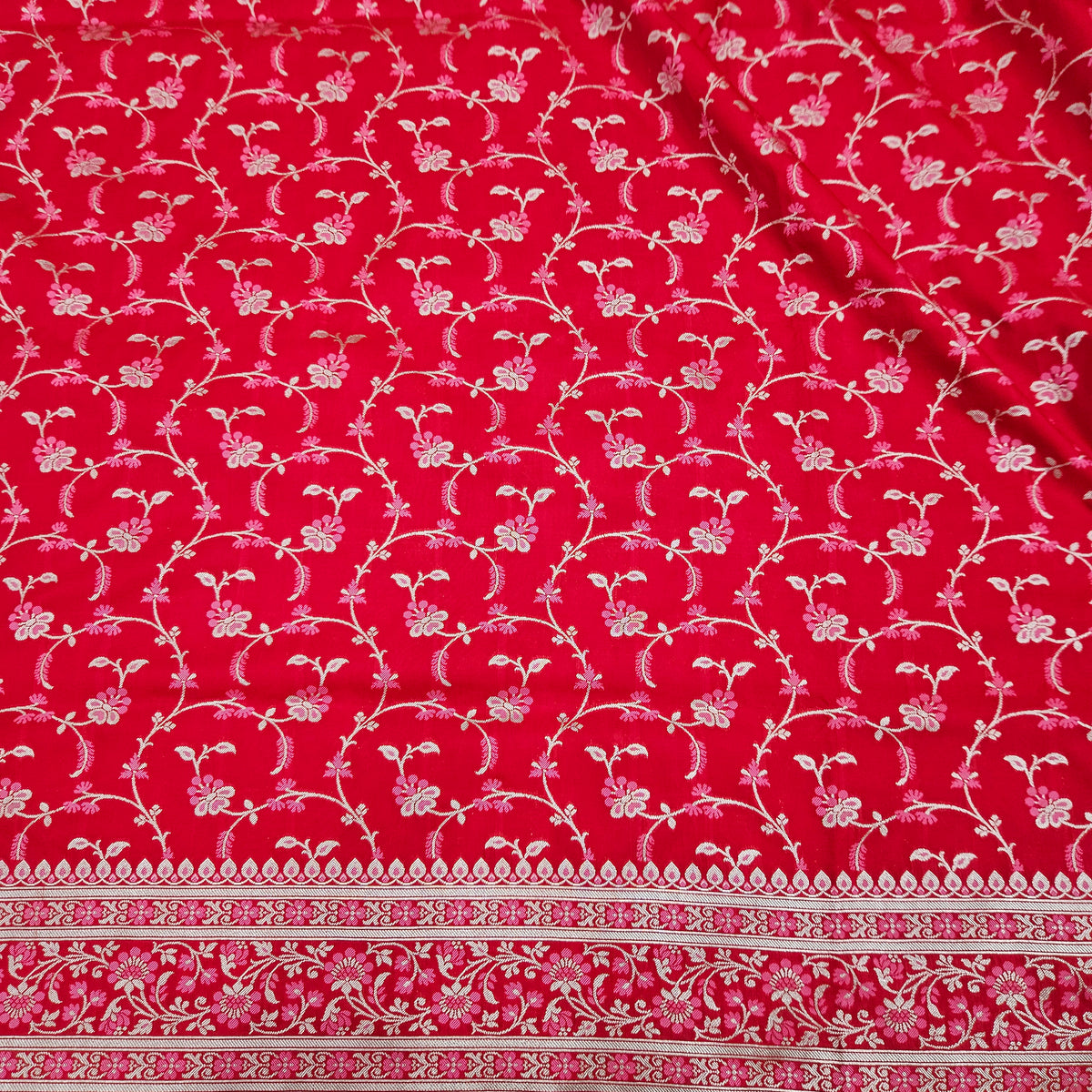 Red Semi Silk Multi Meenakari Saree