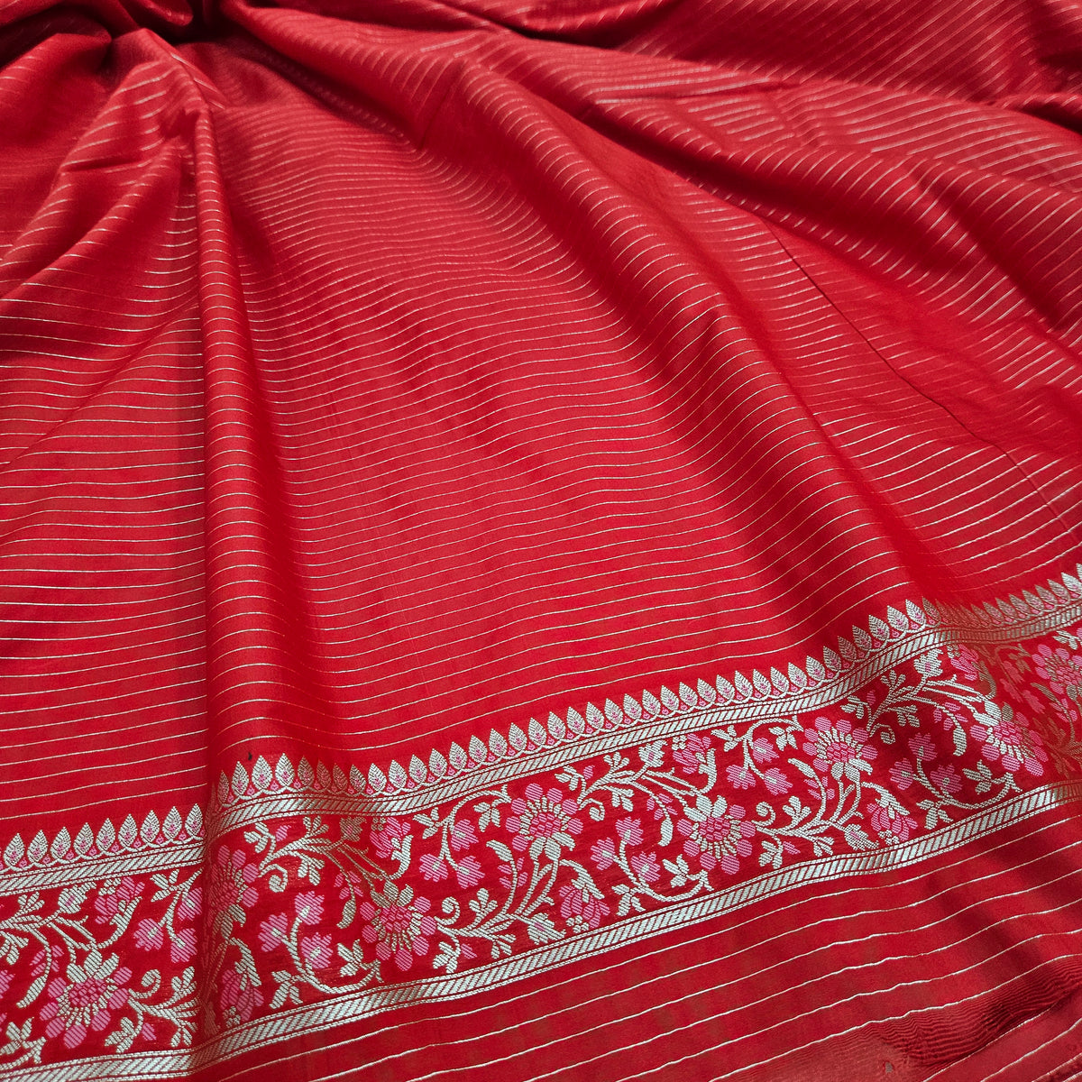 Red Semi Silk Multi Meenakari Saree