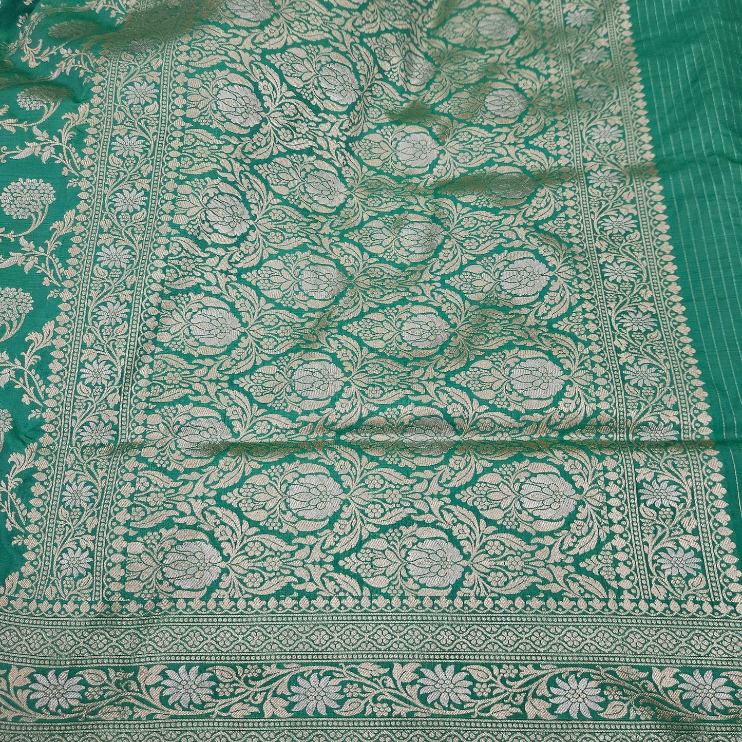 Sea Green Semi Silk Saree