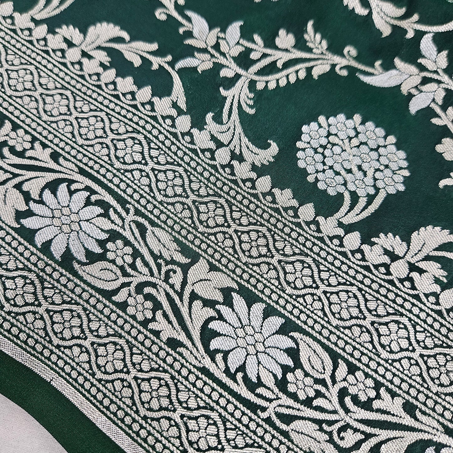 Bottle Green Silk Saree