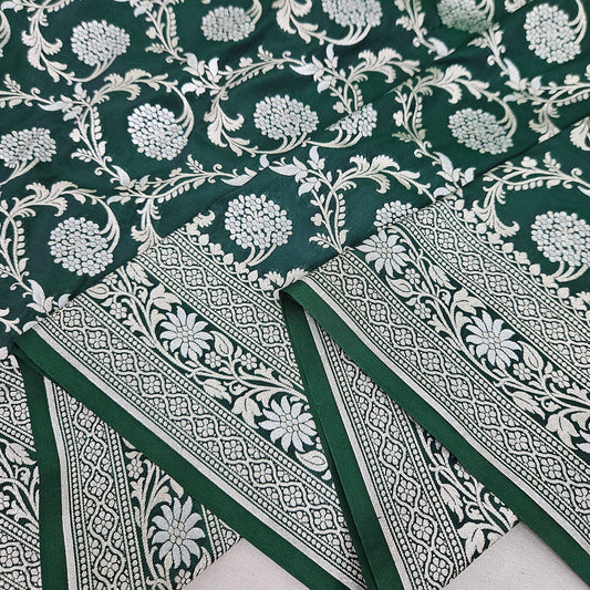 Bottle Green Silk Saree