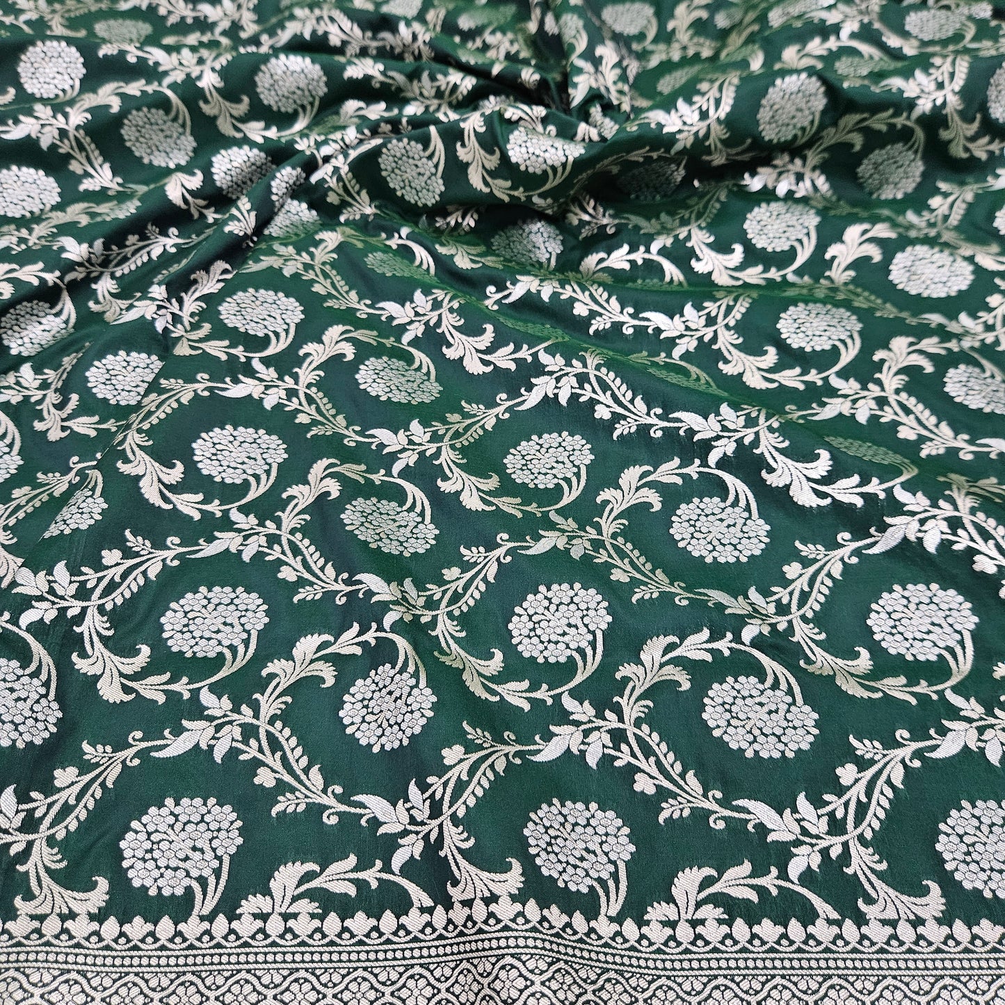 Bottle Green Silk Saree