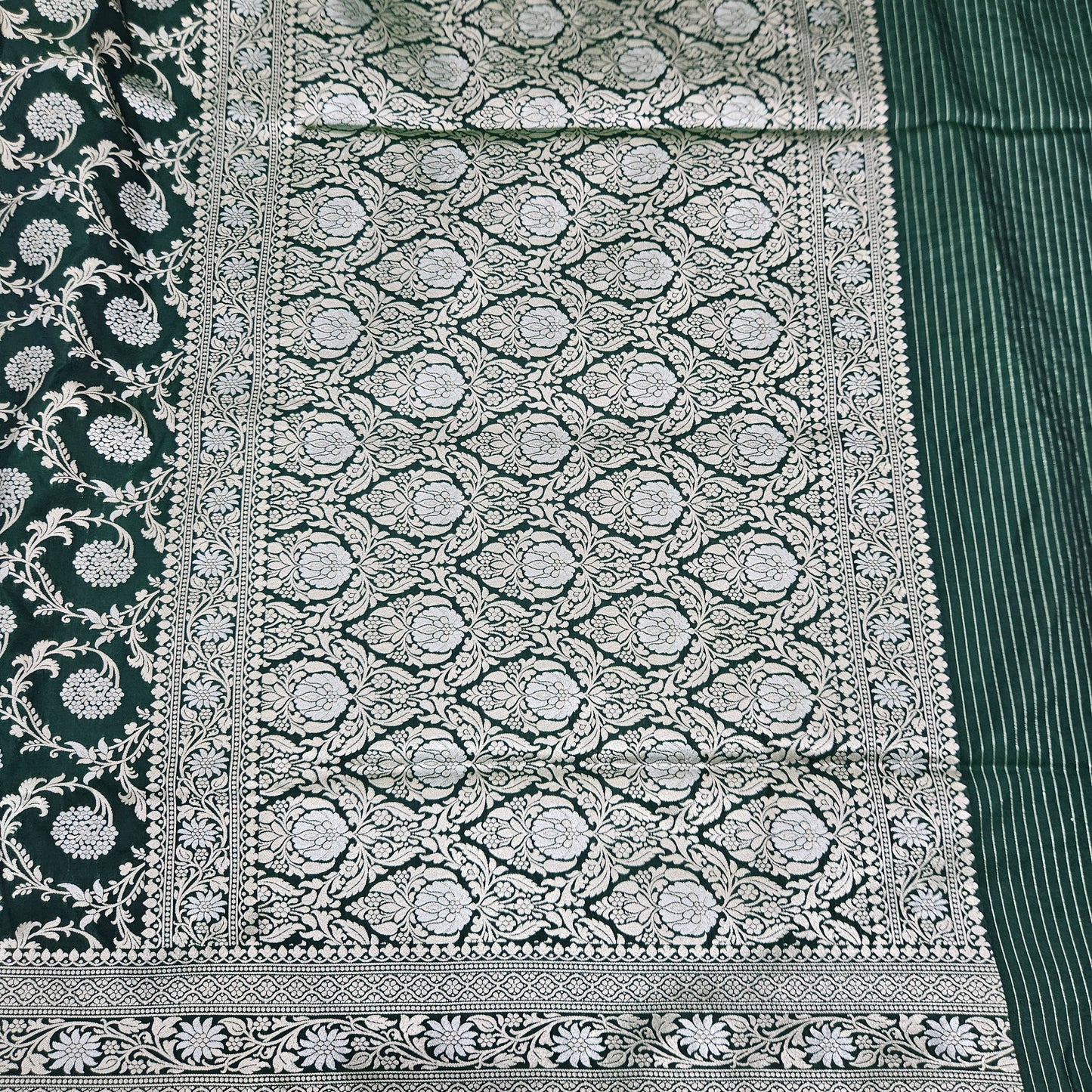 Bottle Green Silk Saree