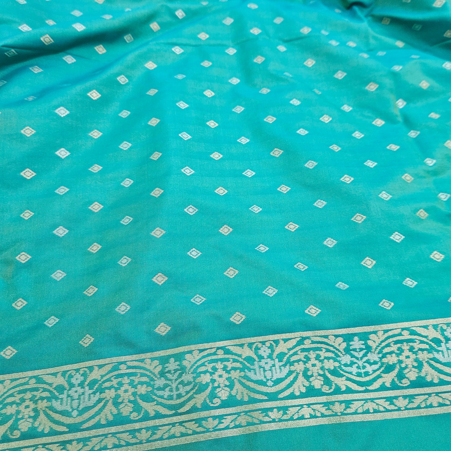 Aqua Green Silk Saree
