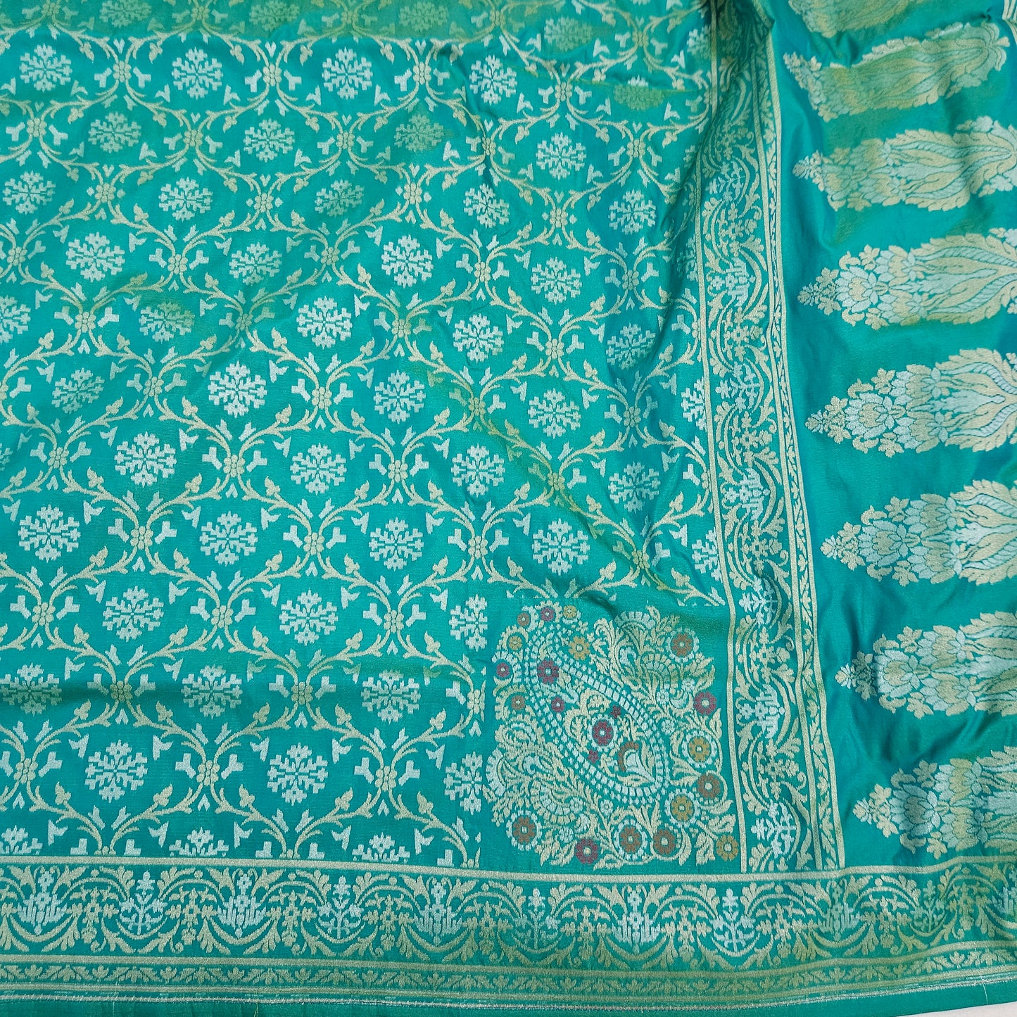 Aqua Green Silk Saree