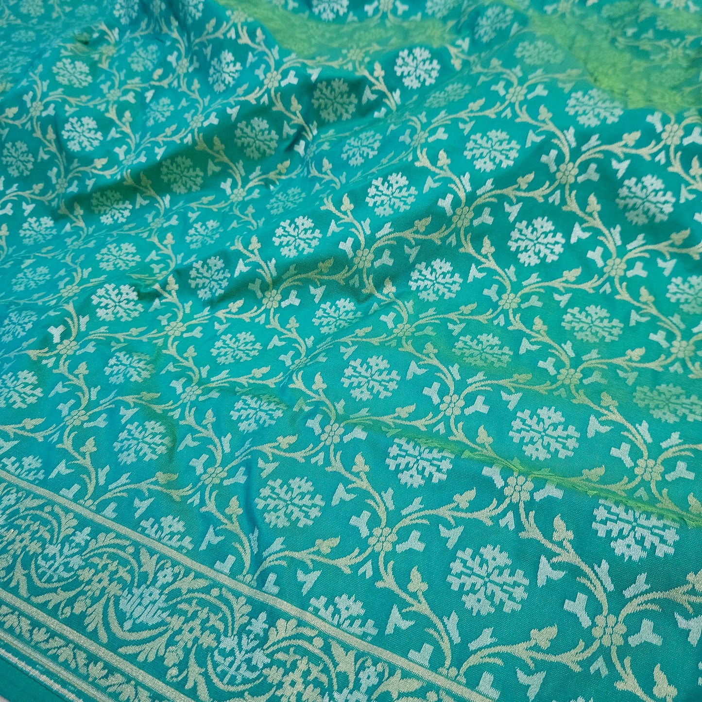 Aqua Green Silk Saree