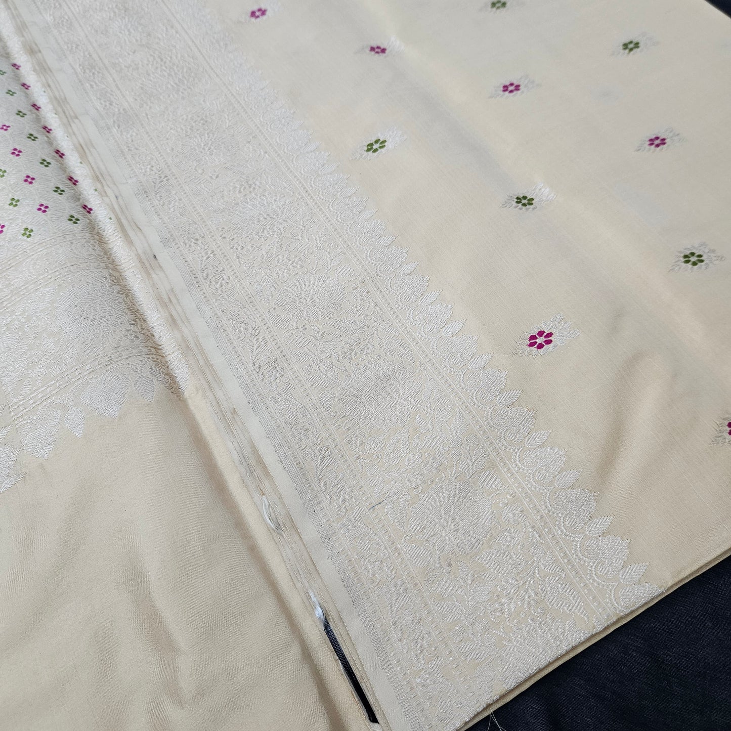 Creme Pure Silk Saree