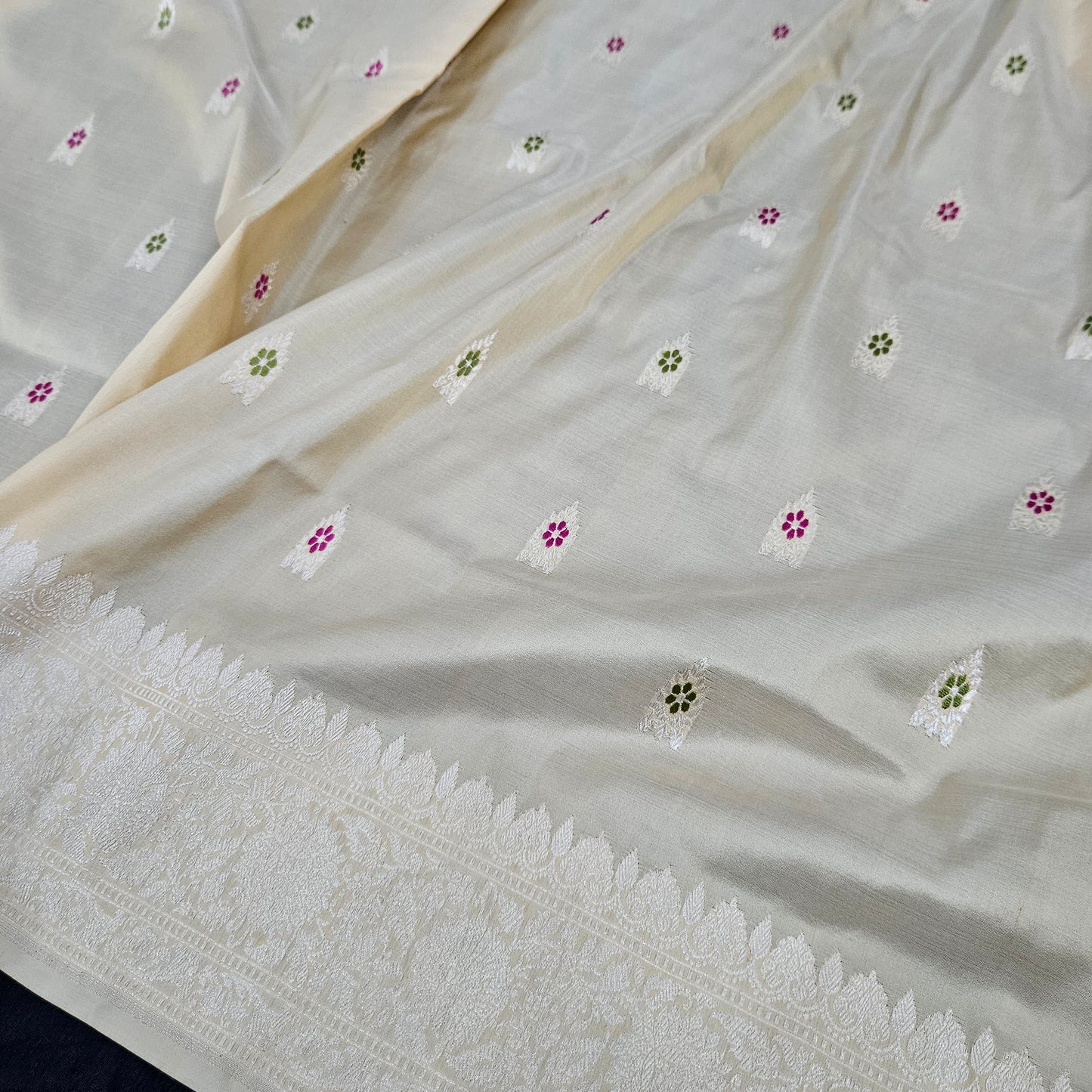 Creme Pure Silk Saree