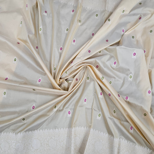 Creme Pure Silk Saree