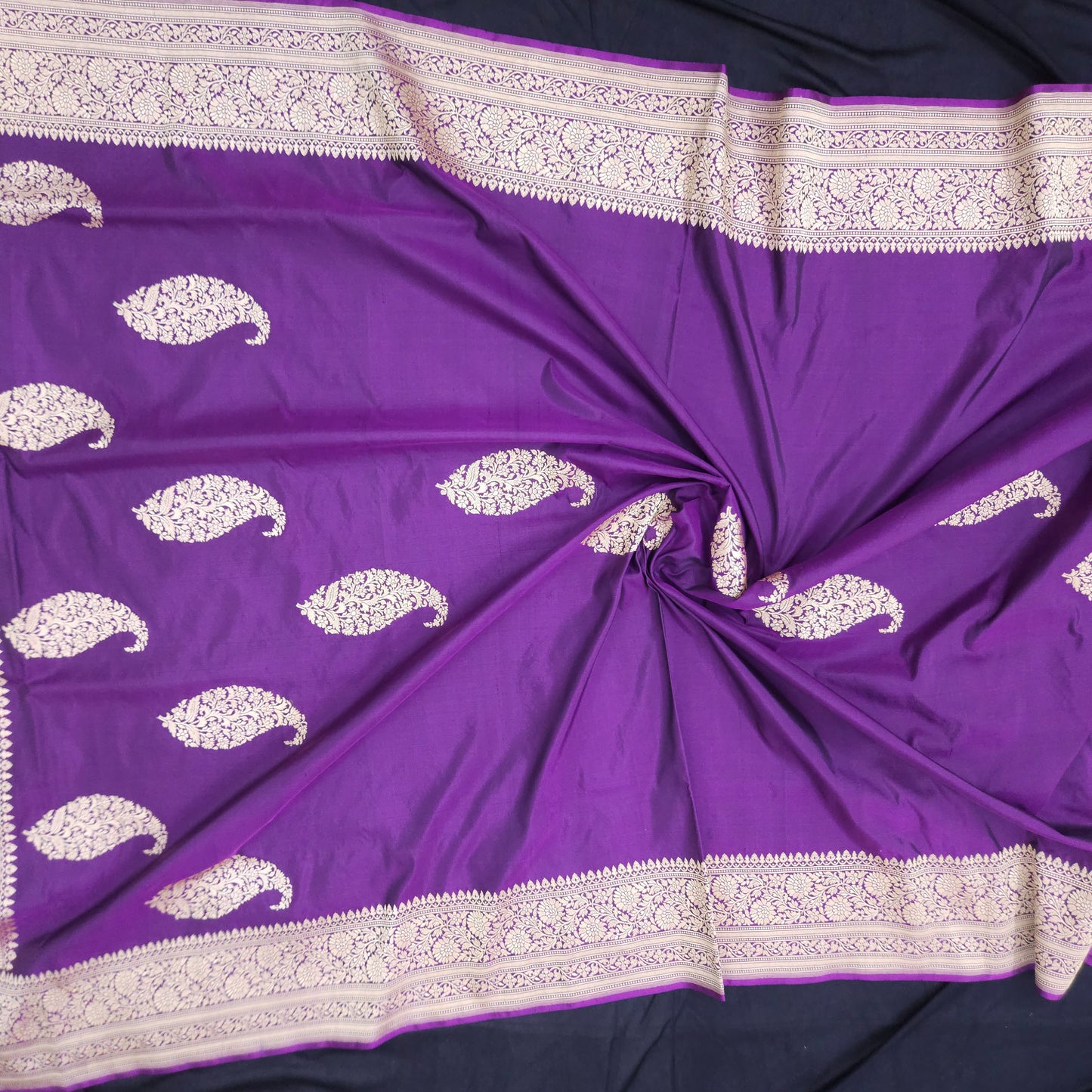 Magenta Pure Silk Saree