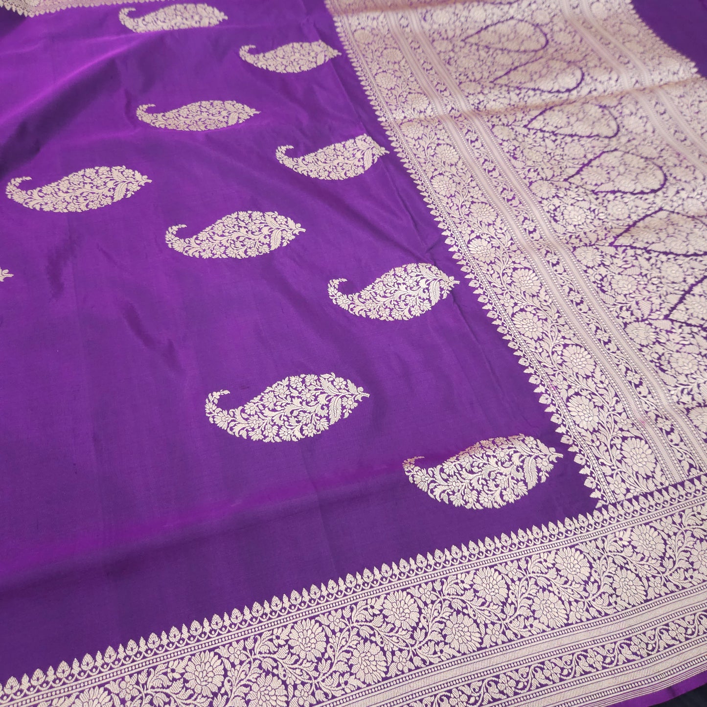 Magenta Pure Silk Saree