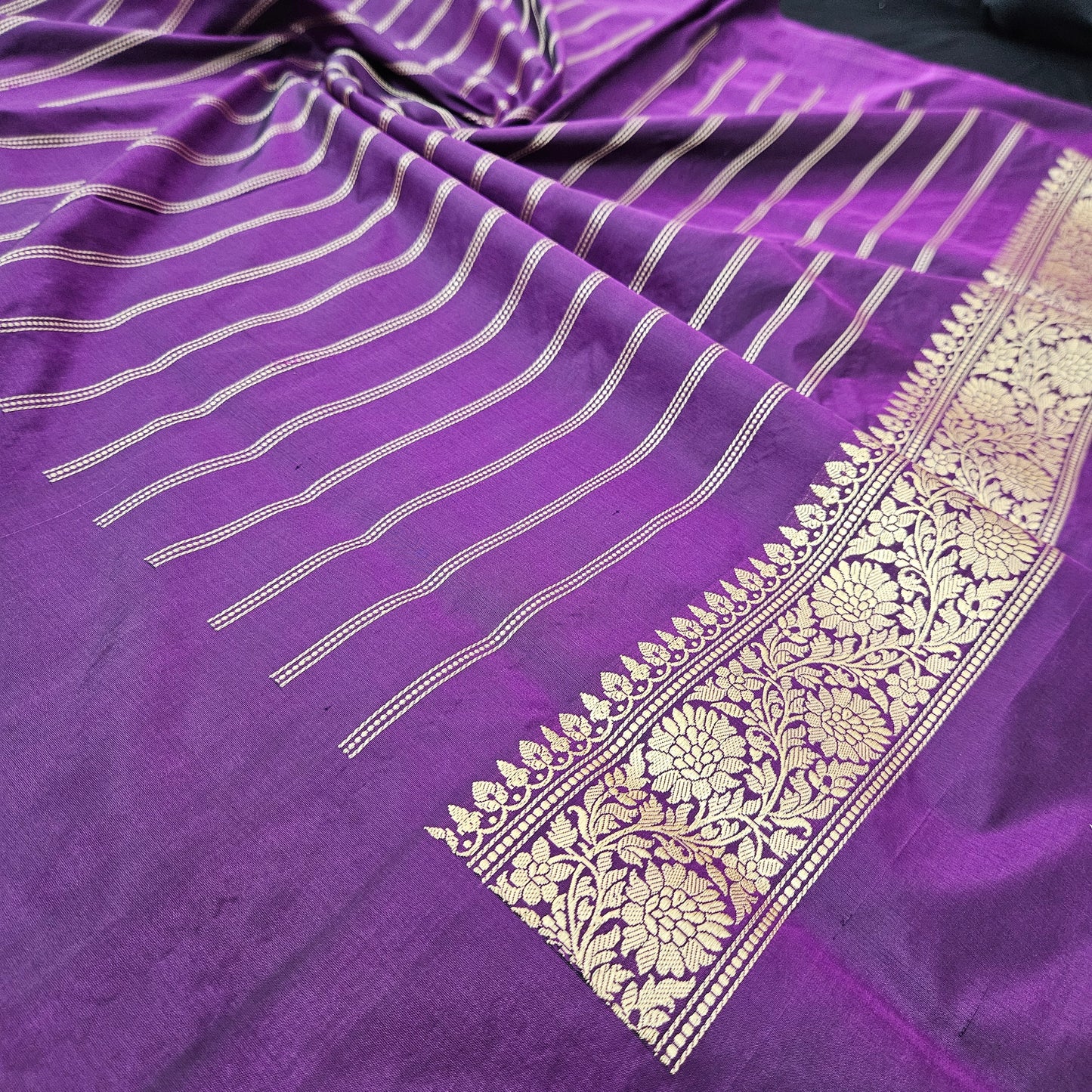 Magenta Pure Silk Saree