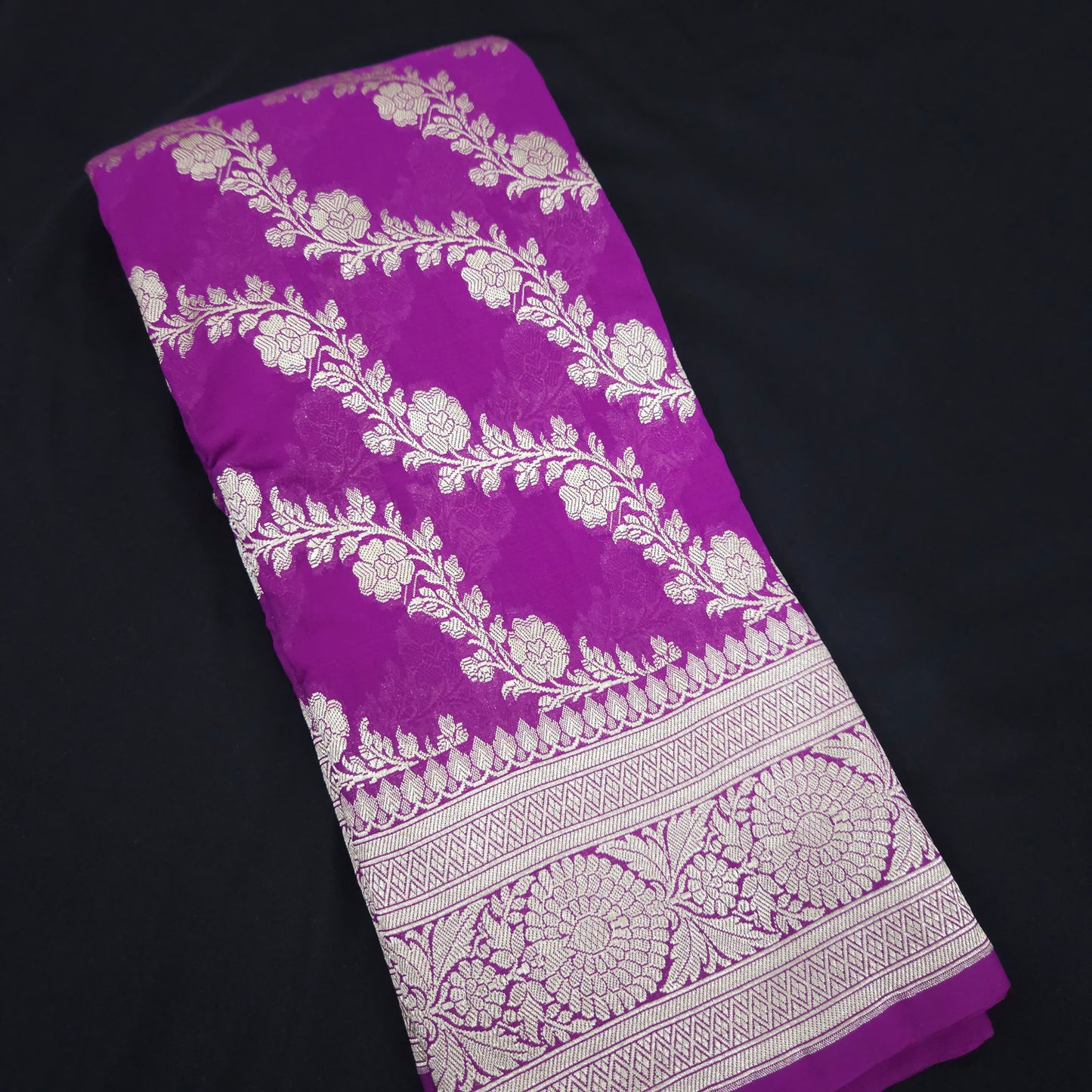 Magenta Chiffon Saree
