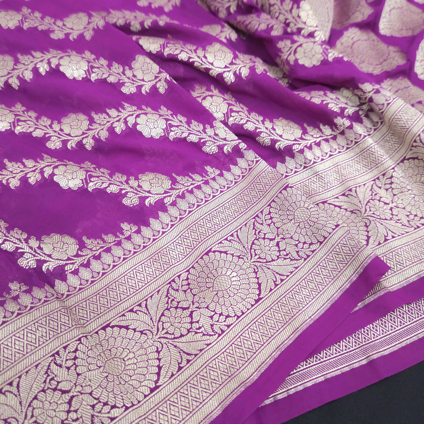 Magenta Chiffon Saree