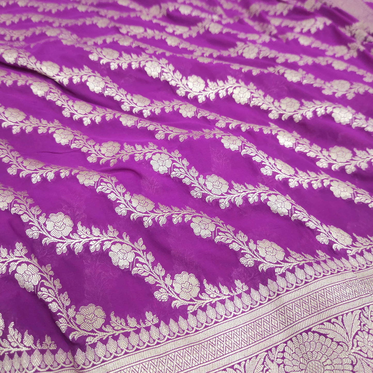 Magenta Chiffon Saree