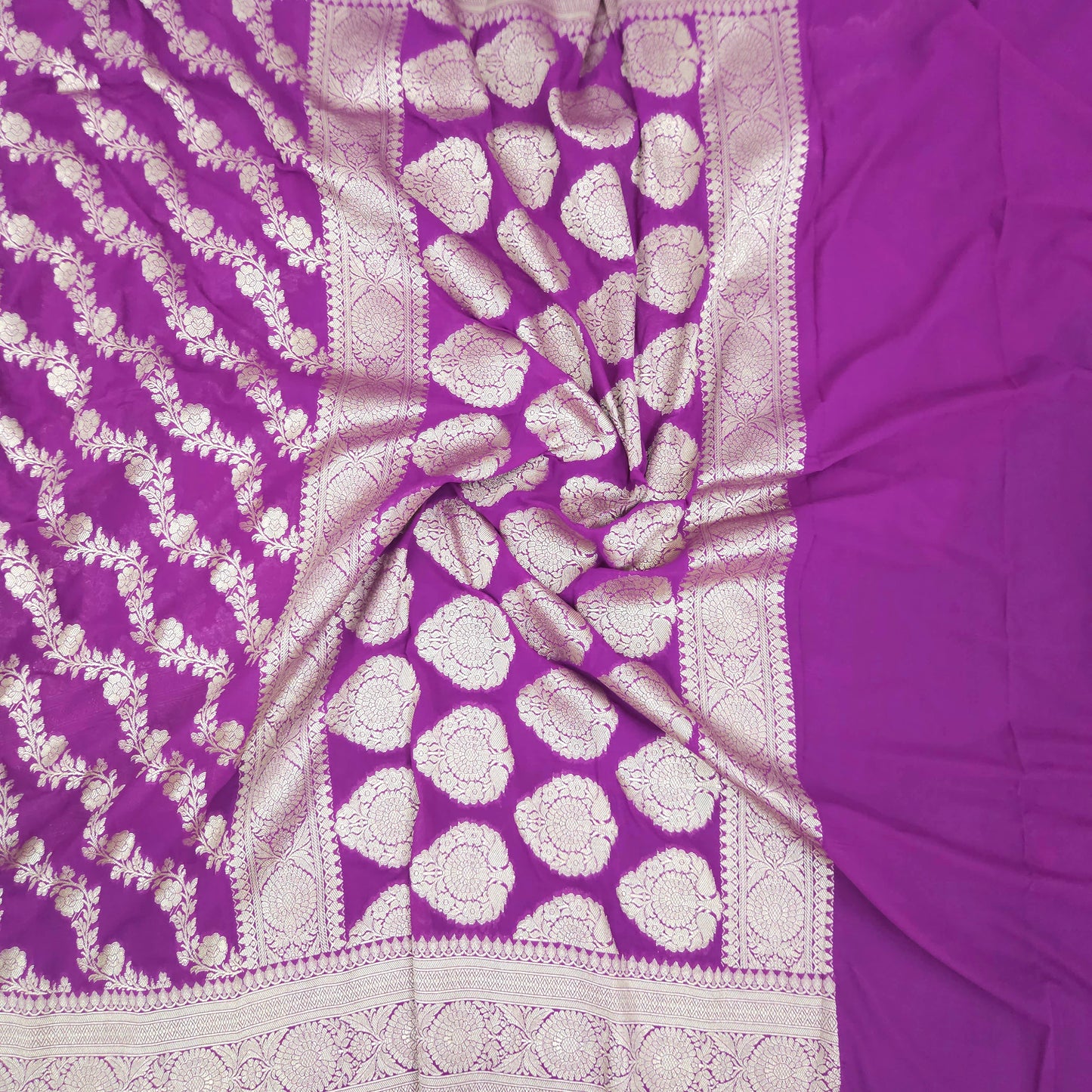 Magenta Chiffon Saree
