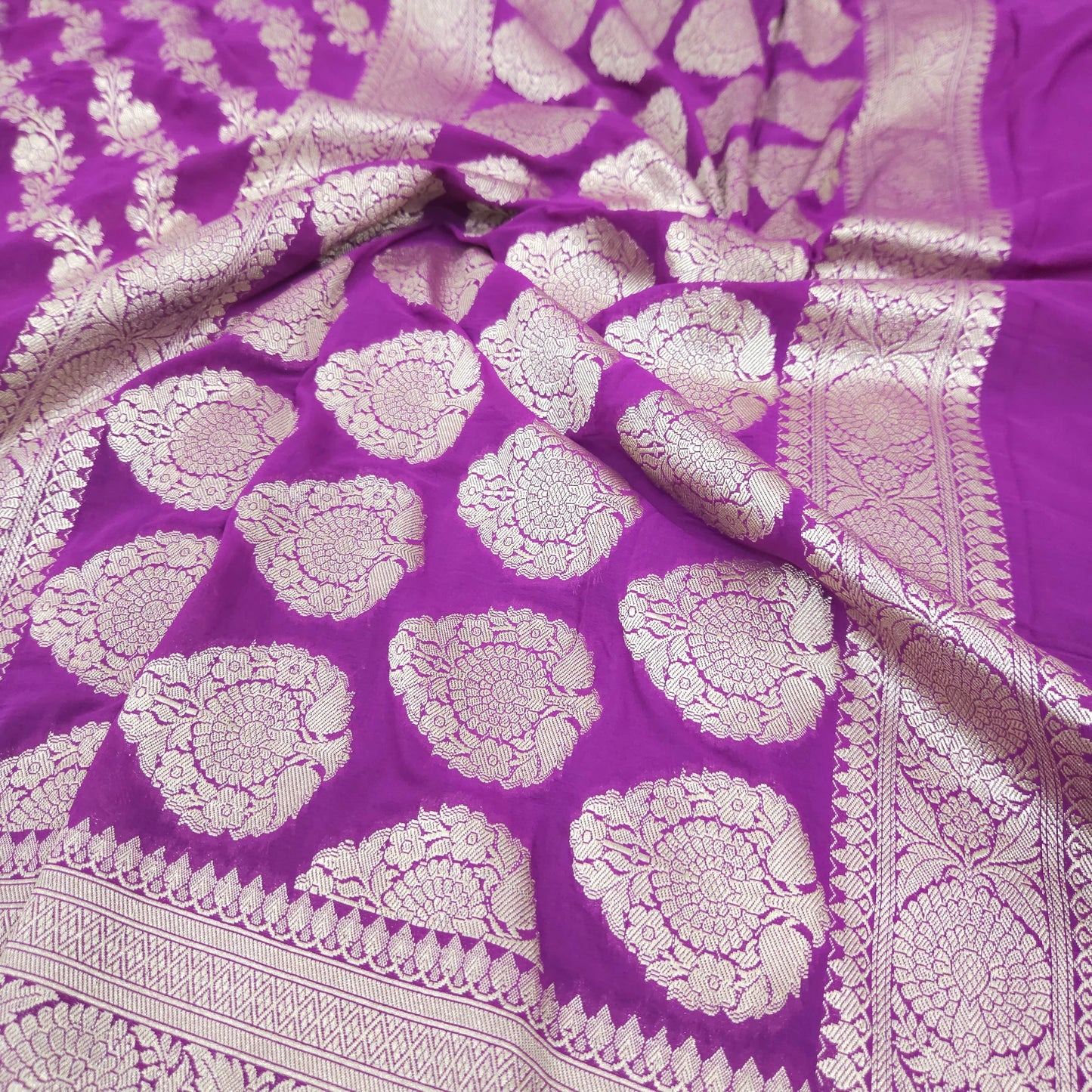 Magenta Chiffon Saree