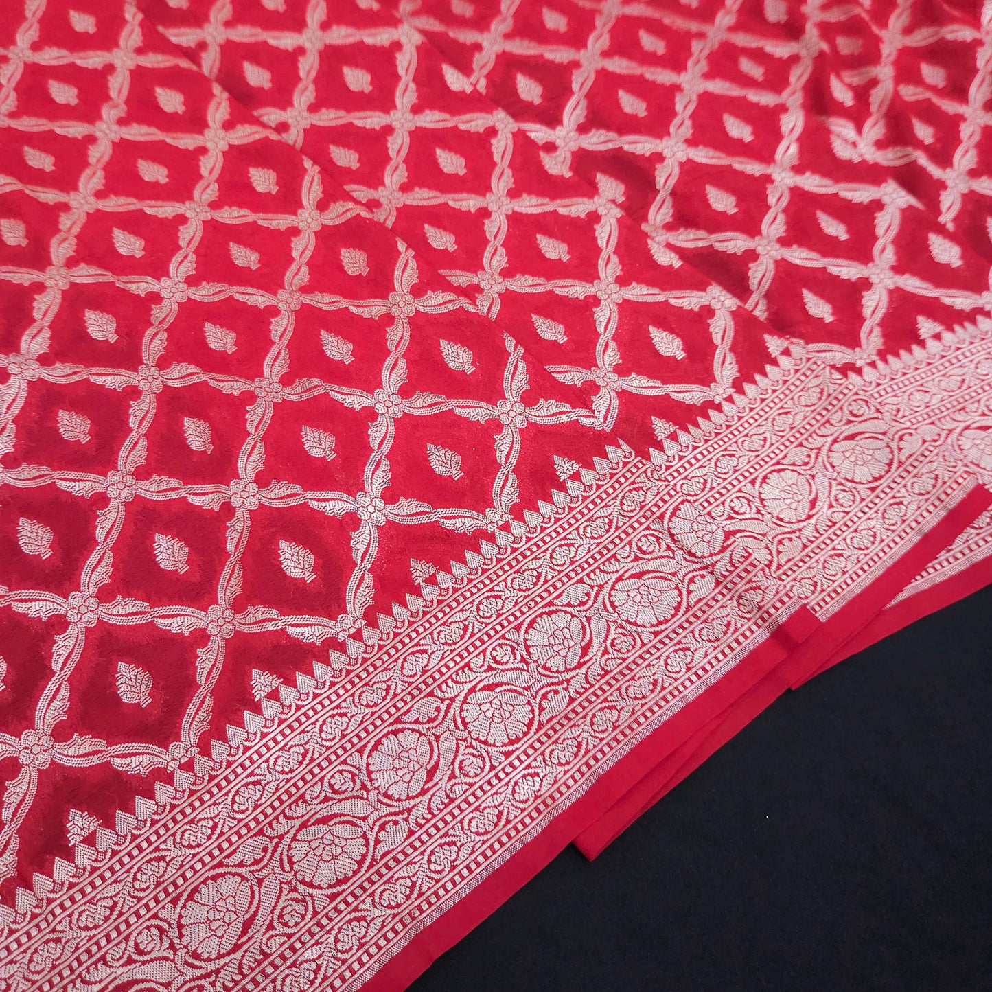 Red Georgette Chiffon Saree