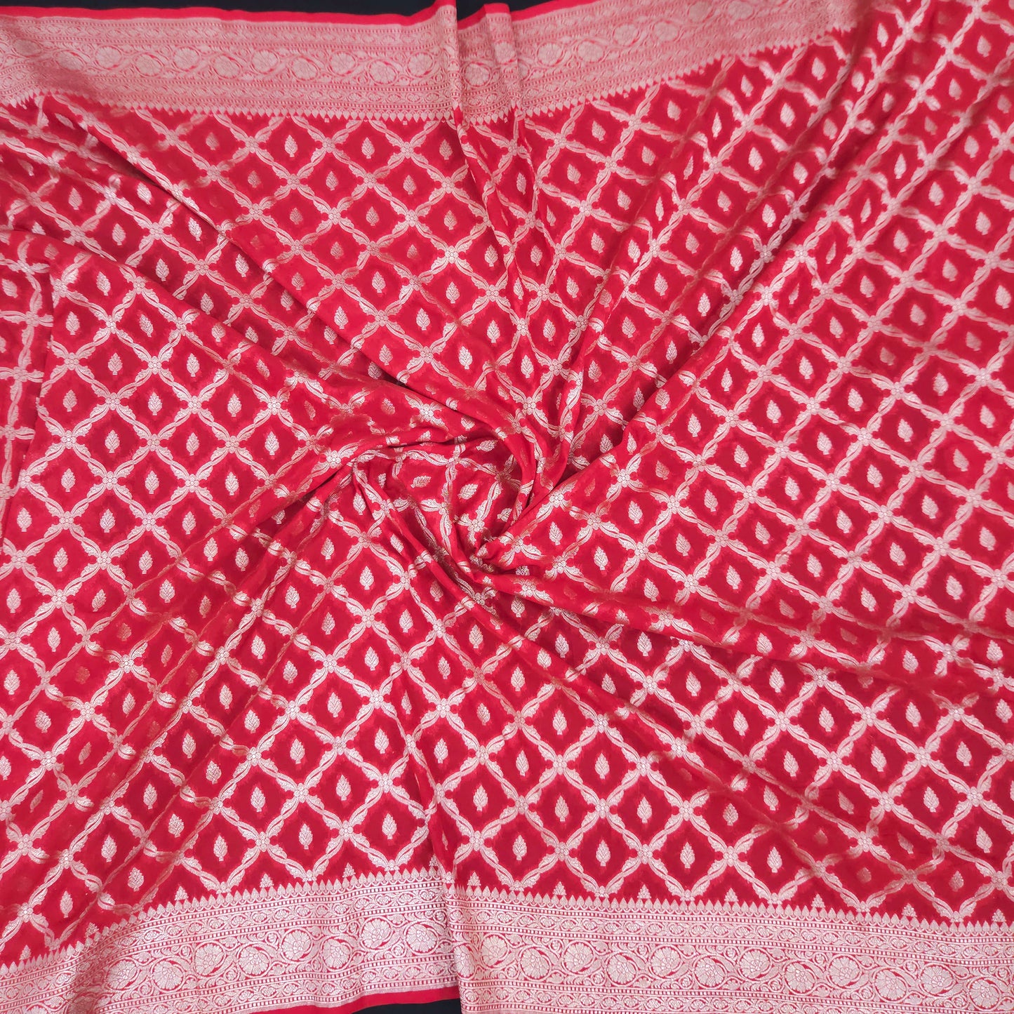 Red Georgette Chiffon Saree