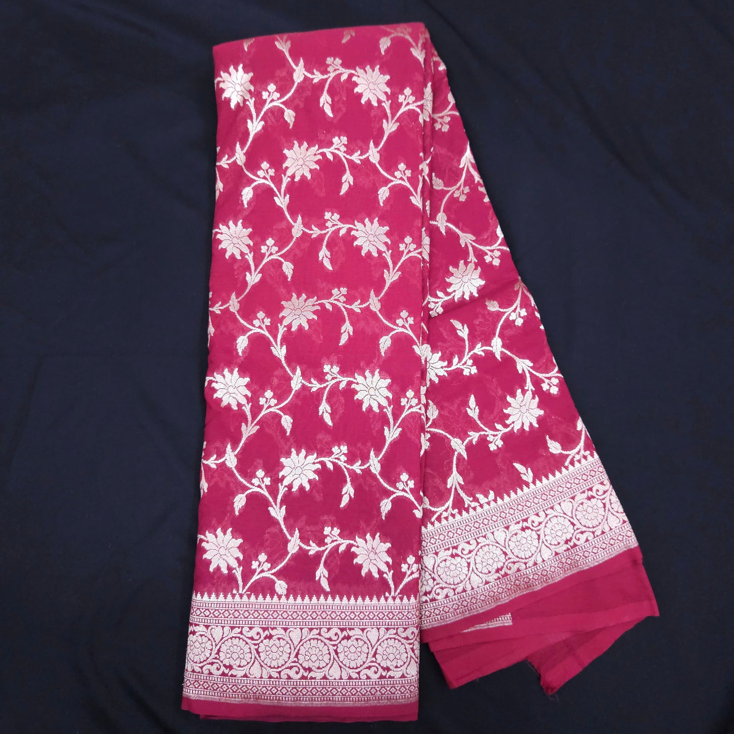 Mehroon Georgette Chiffon Saree