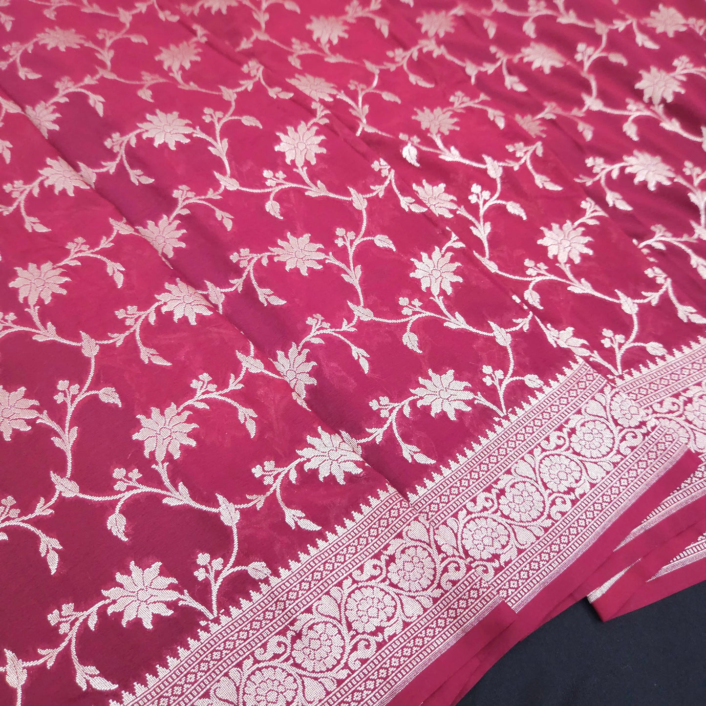 Mehroon Georgette Chiffon Saree