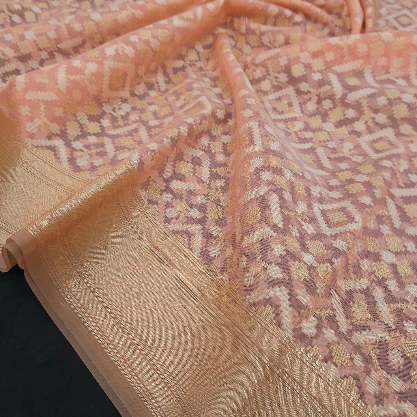 Peach Kohra Saree