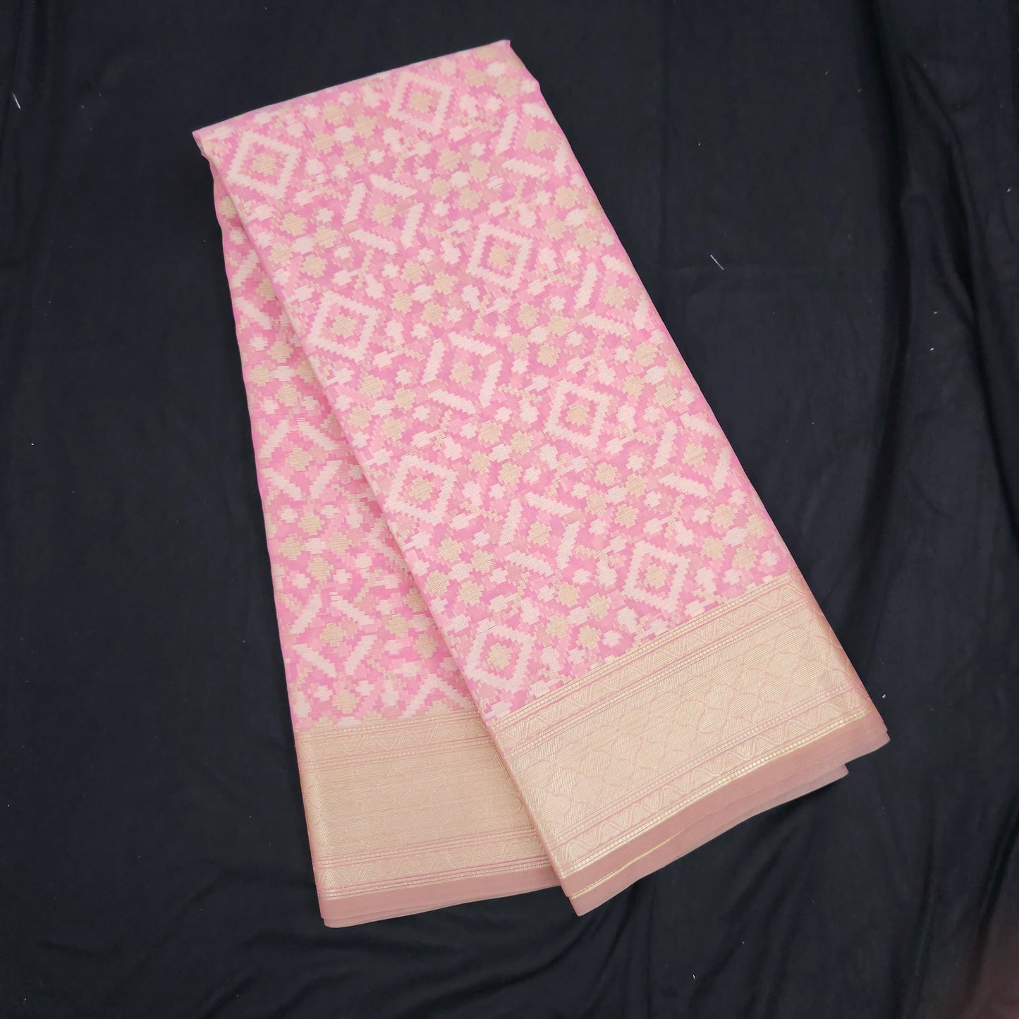 Pink Kohra Cotton Saree