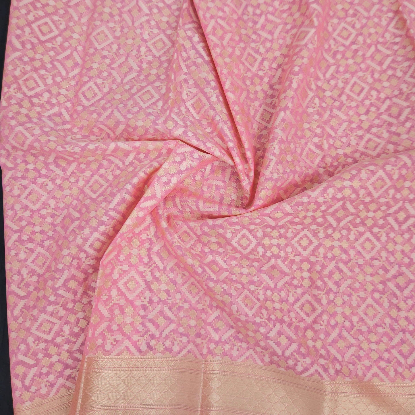 Pink Kohra Cotton Saree