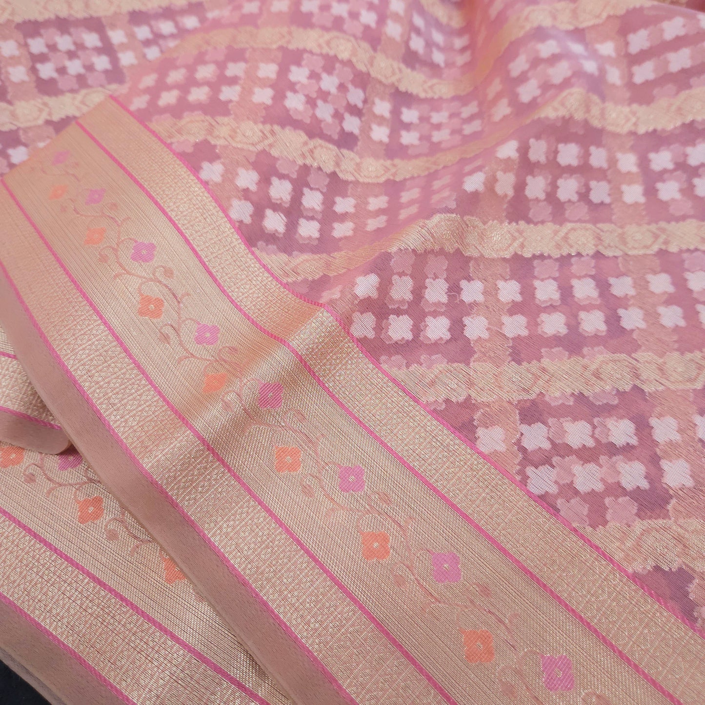 Pink Meenakari Kohra Saree