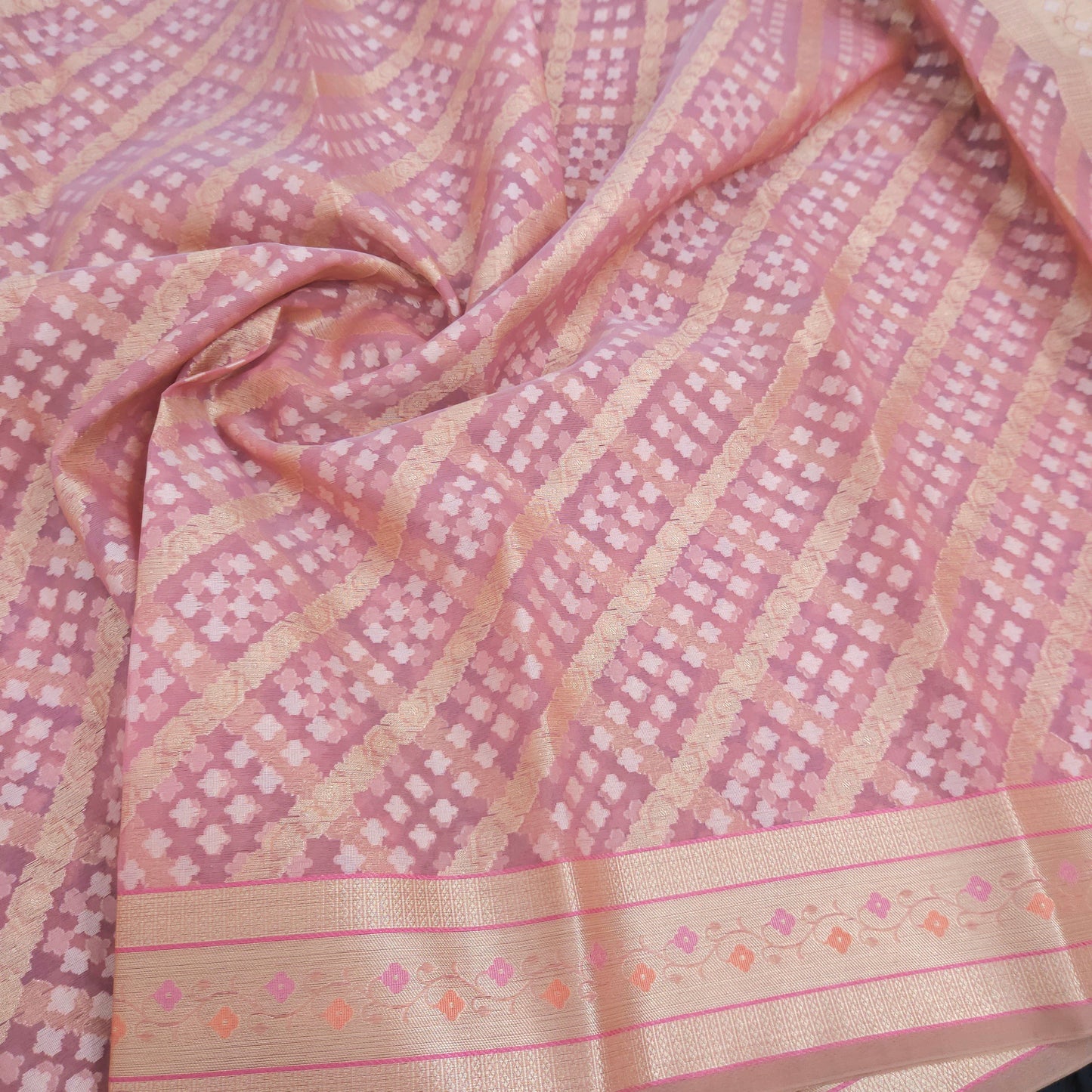 Pink Meenakari Kohra Saree
