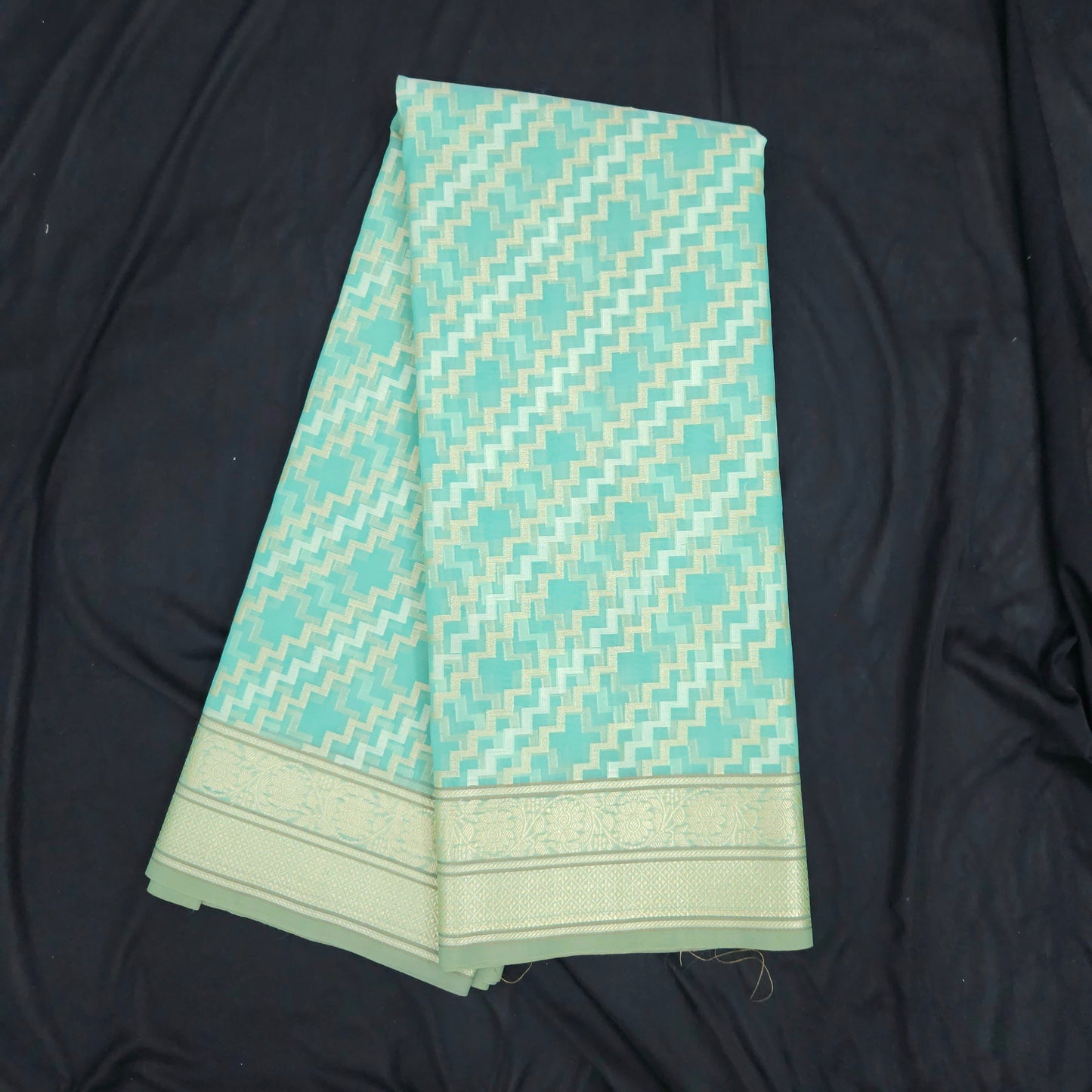 Firozi Blue Kohra Saree