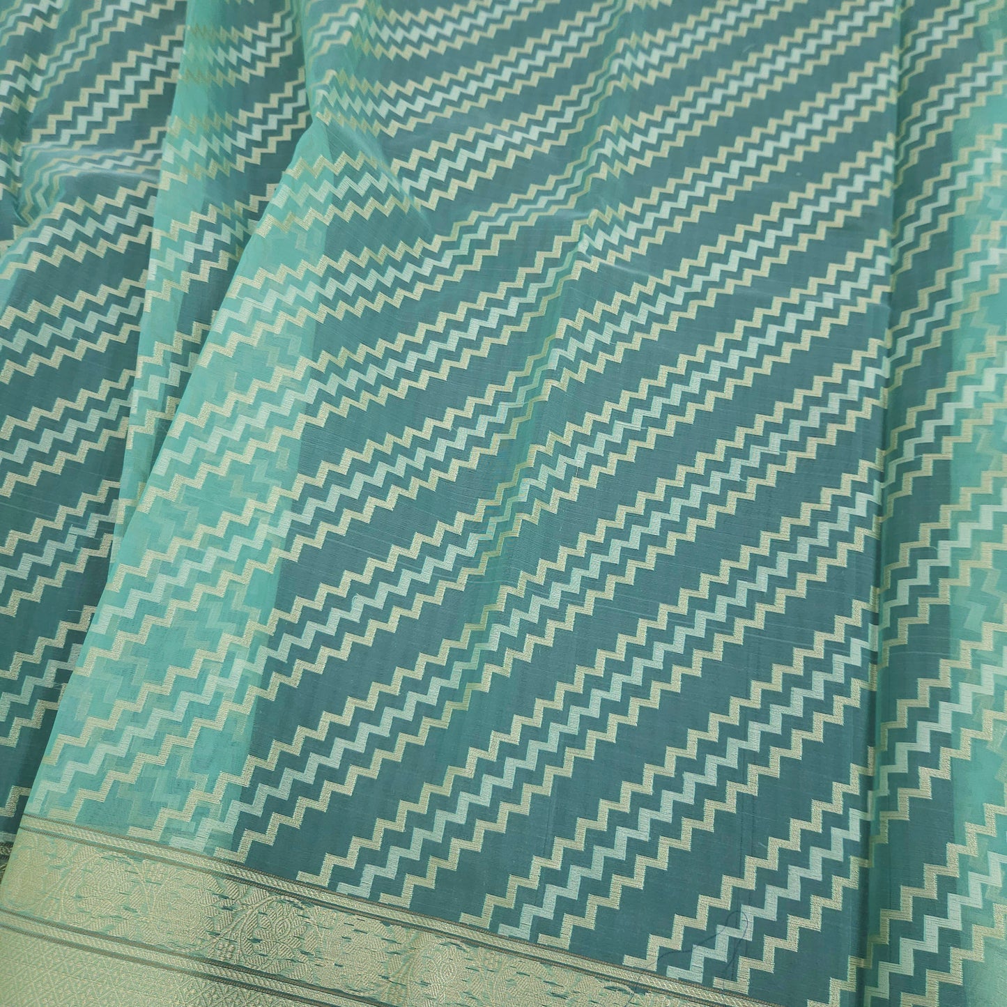 Firozi Blue Kohra Saree