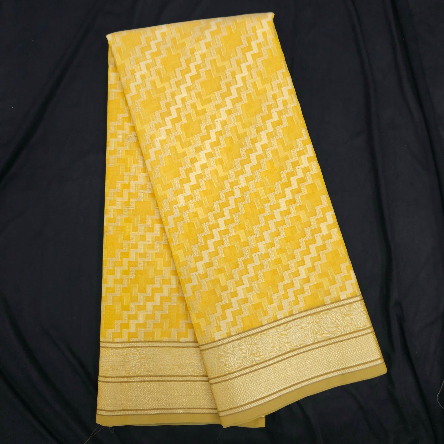 Mustard Yellow Kohra Saree