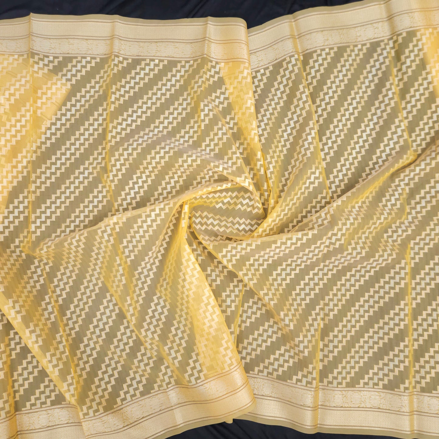 Mustard Yellow Kohra Saree