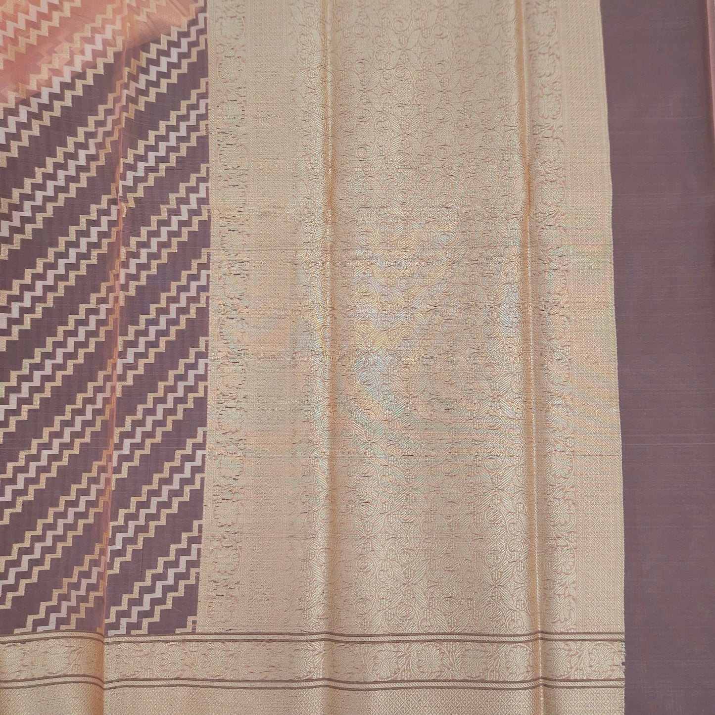 Peach pink Kohra Saree