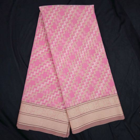 Bright Pink Kohra Banarsi Saree