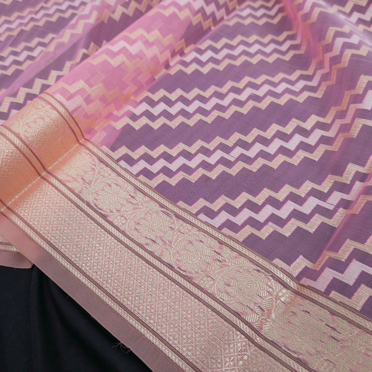 Bright Pink Kohra Banarsi Saree